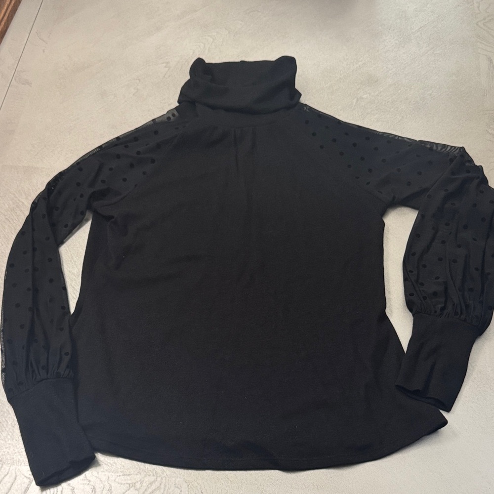 Black Turtleneck Women's Top